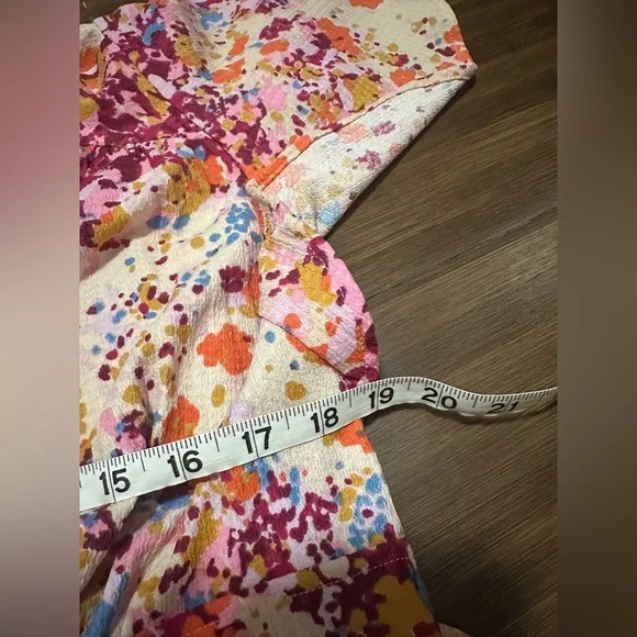 NWT By Anthropologie V-Neck Flutter Hem Top boho OB1542675 size XL - Picture 5 of 7